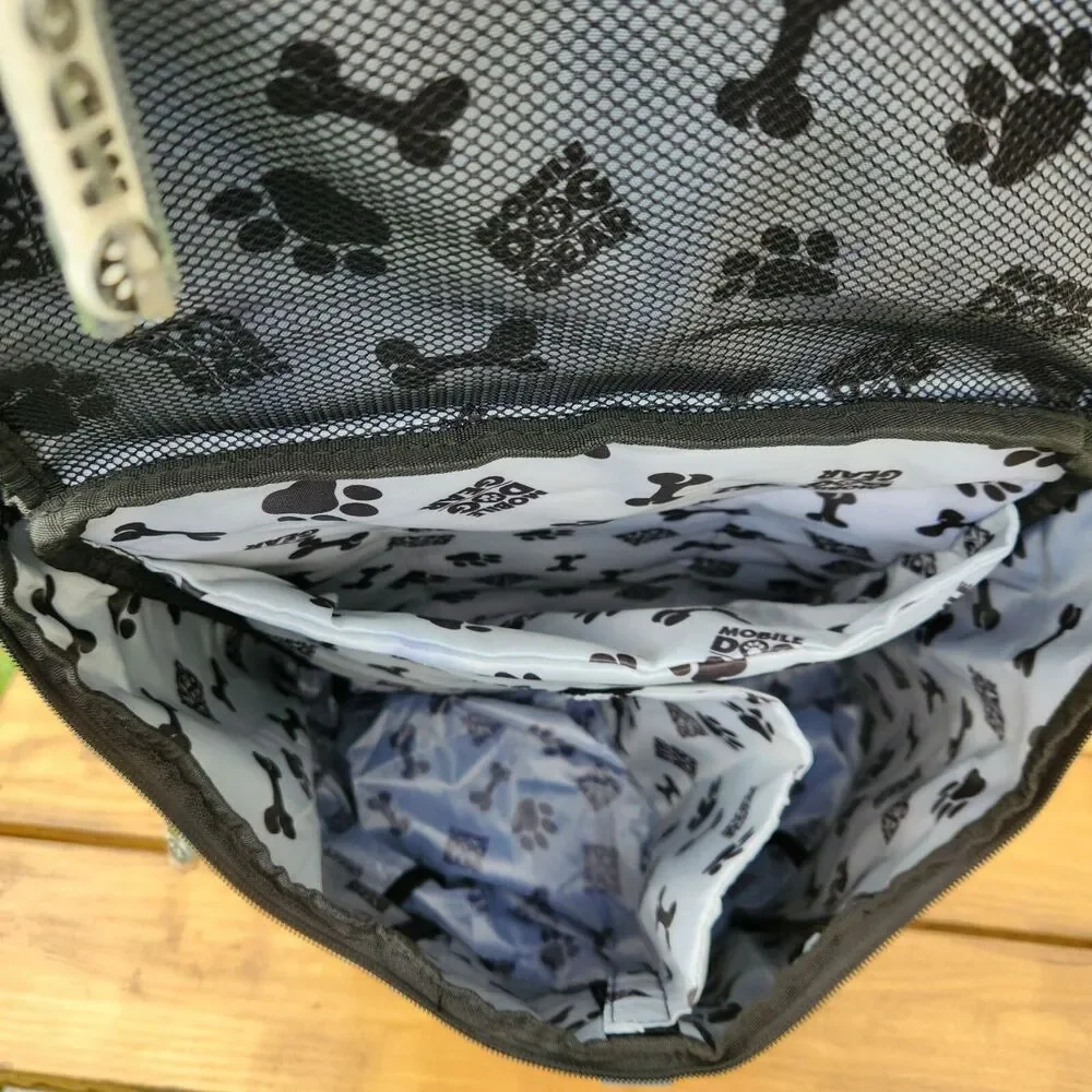 Mobile Dog Gear Weekender Drop Bottom Backpack Black Silver Refective Adj. Strap